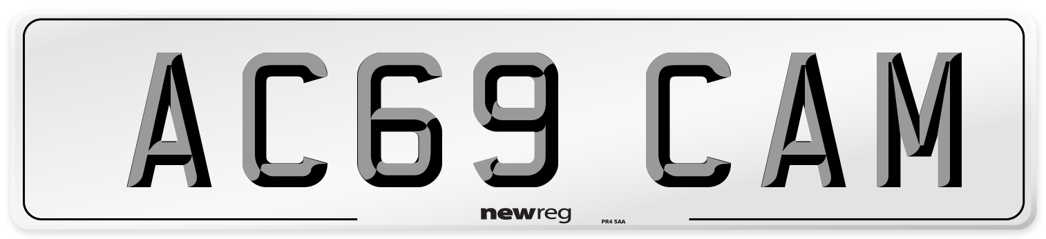 AC69 CAM Number Plate from New Reg